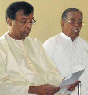 right: Sri M.V. Swaminathan; left: son, Ganesan