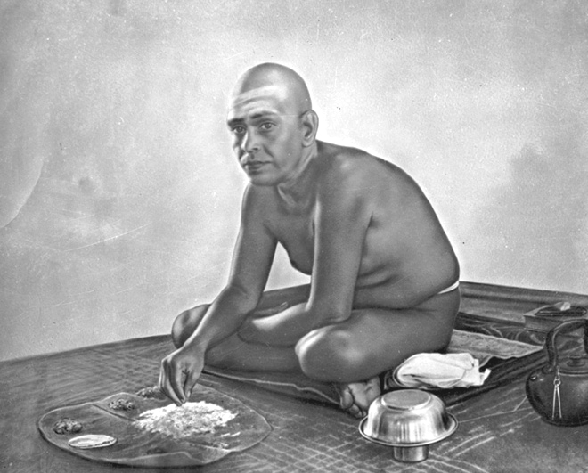 Bhagavan eating